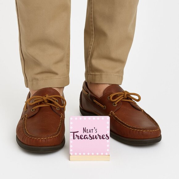 Polo Ralph Lauren ROBERTS Brown Leather Slip On Driving Loafers Shoes Sz 11.5 D - Picture 1 of 9